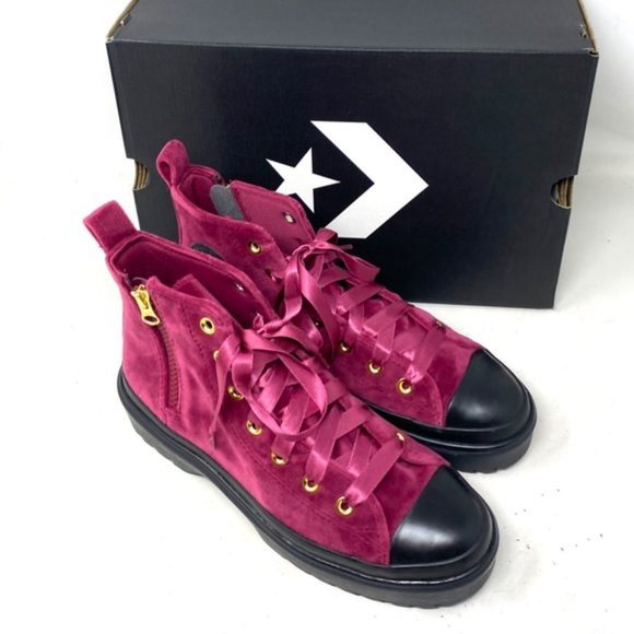 Converse Chuck Taylor Lugged Lift Platform Shoes Women Kids Velvet Berry A05442C - Picture 9 of 11